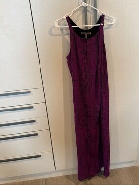 Halston Heritage Purple and Black Maxi Dress